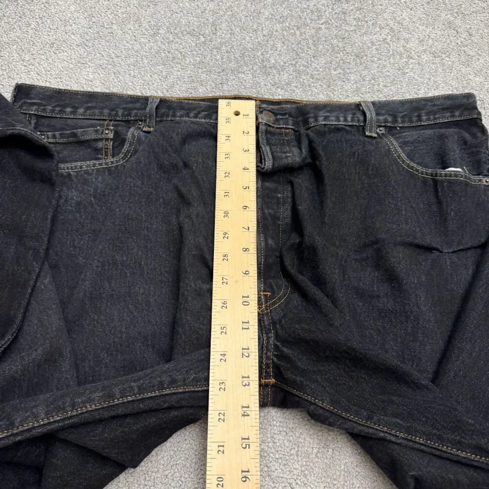 Levi's 501 Original Fit Straight Leg Button Fly Denim Jeans Men 48x34 Tall Black